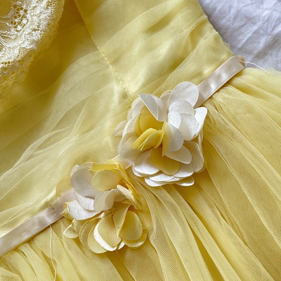 Fresh Yellow Belle Dress with Lace detailing- Girls - 4–5years - Used - Picture 4 of 13